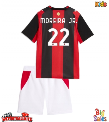 AC Milan Diego Moreira #22 Replica Home Stadium Kit for Kids 2026-27 Short Sleeve (+ pants)